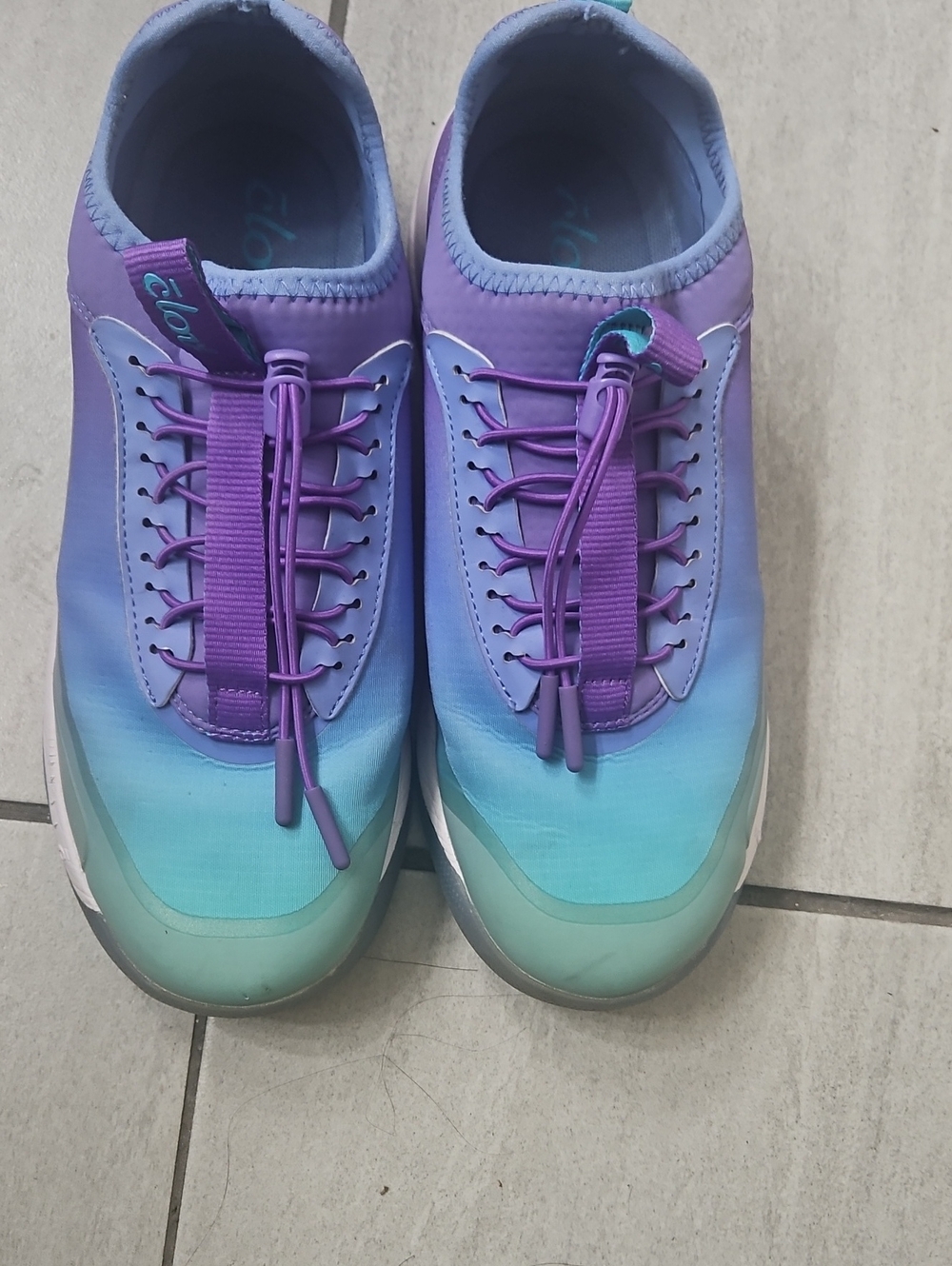 Women’s Gradient Purple-Teal Slip-On Athletic Sneakers